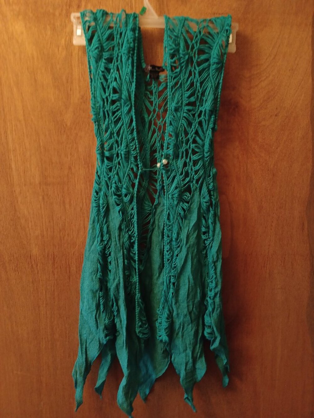 Venice Blue Women's Button Front Crochet Shawl Cover